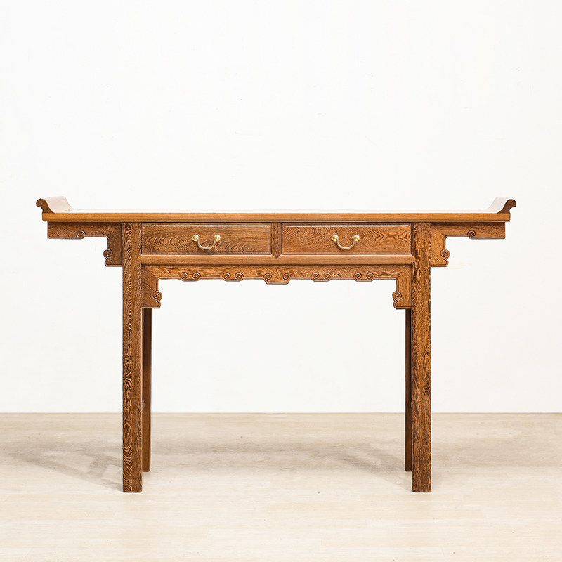 红木家具鸡翅木条案案台仿古翘头案