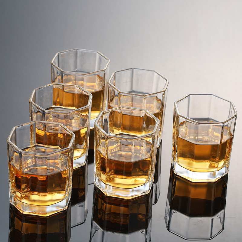 水杯玻璃杯子套装威士忌酒杯家用白酒