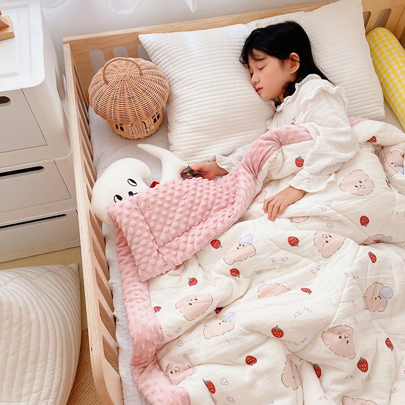 婴儿毛毯冬季豆豆毯秋冬儿童被幼儿园新生纯棉被子宝宝盖被小毯子