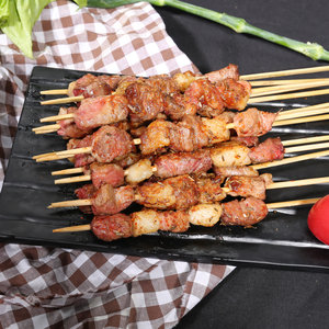 汇柒鲜内蒙羊肉锡盟新鲜烧烤羊肉串烧烤食材批发烤肉烤串10串200g