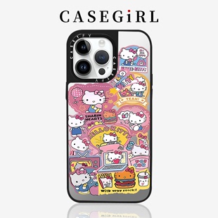 CASETiFY͌联名可爱KT猫贴纸苹果15ProMax手机壳适用iPhone14plus网红明星同款13por防摔12全包11硬XR潮壳8p