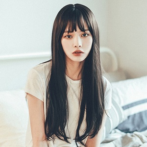 女生假发无痕黑长直图片