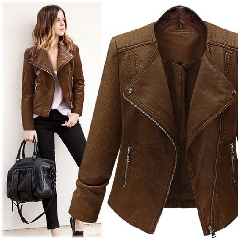 Plus Size Winter Women Leather Jackets Lady Motorcycle Coats在类目 女装/女士精品, 大码女装中 - 来自Buy2taobao.com提供专业的淘宝代购服务