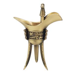 纯铜酒杯仿古樽锡器中式摆件复古青铜爵杯古代帝王杯家用白酒杯子