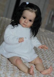 NPK60厘米仿真婴儿洋娃娃Maggi 服装模特 手工制作3D皮肤静脉可见
