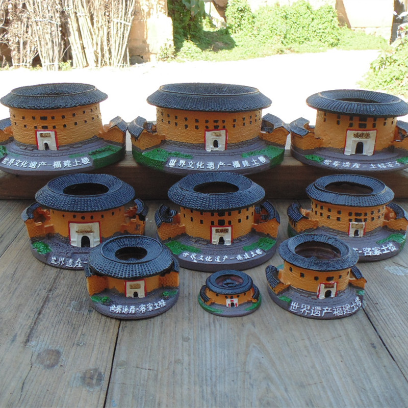 旅游景点纪念礼品客家永定土楼王子振成楼建筑模型树脂工艺品创意