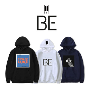 love应援周边休闲青年加绒连帽外套衫 savage 防弹少年团be卫衣