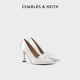 CHARLES&KEITH24夏新款SL1-60280459尖头蝴蝶结高跟鞋单鞋婚鞋女