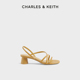 CHARLES＆KEITH女鞋CK1-60361267女士细绊带露趾中跟凉鞋