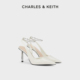 CHARLES&KEITH24夏新款CK1-60280436亮钻链条腕带尖头高跟凉鞋女