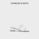 【618折扣】CHARLES＆KEITH夏女鞋CK1-60280408一字带外穿凉拖鞋