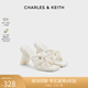 CHARLES&KEITH24春新款CK1-60280432方头交叉绕绳高跟时装凉拖鞋