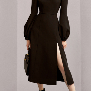 2022 spring new Korean style fashionable temperament elegant slim sexy V-neck dress waist dress