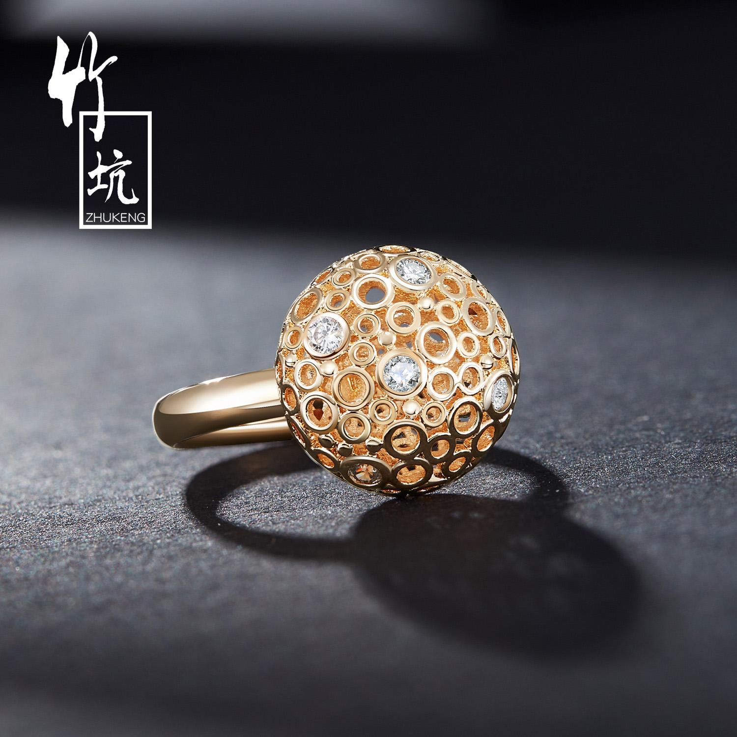 竹坑s925银戒指女潮圣诞节欧美学生日式轻奢戒子开口戒环简约百搭