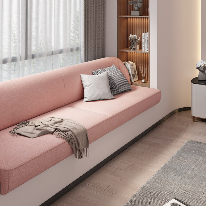 飘窗沙发简约现代卧室小沙发单人网红榻榻米科技布艺沙发窗台定制