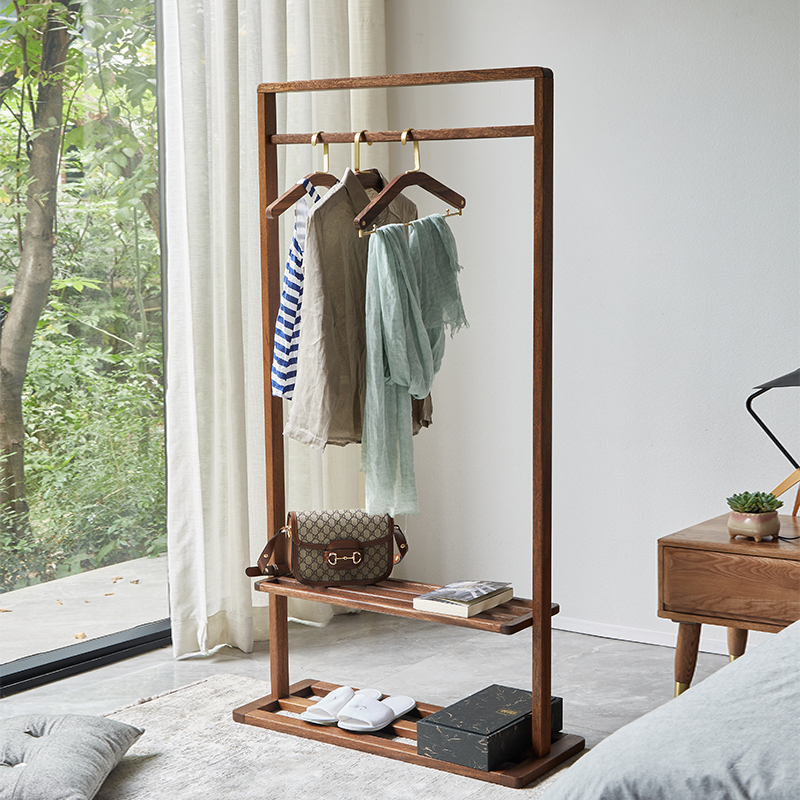 簡易衣帽架黑胡桃色北歐實木挂衣架落地臥室現代簡約客廳置衣架在類目 住宅傢俱, 架類, 衣帽架中 - 來自Buy2taobao.com提供專業的淘寶代購服務