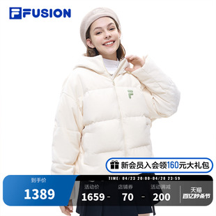 FILA FUSION斐乐潮牌羽绒服女2024春季新款灯芯绒保暖加厚外套女