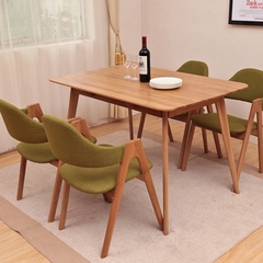 北欧宜家实木椅餐椅 多色布艺靠背 时尚清新 咖啡厅休闲餐厅椅A字