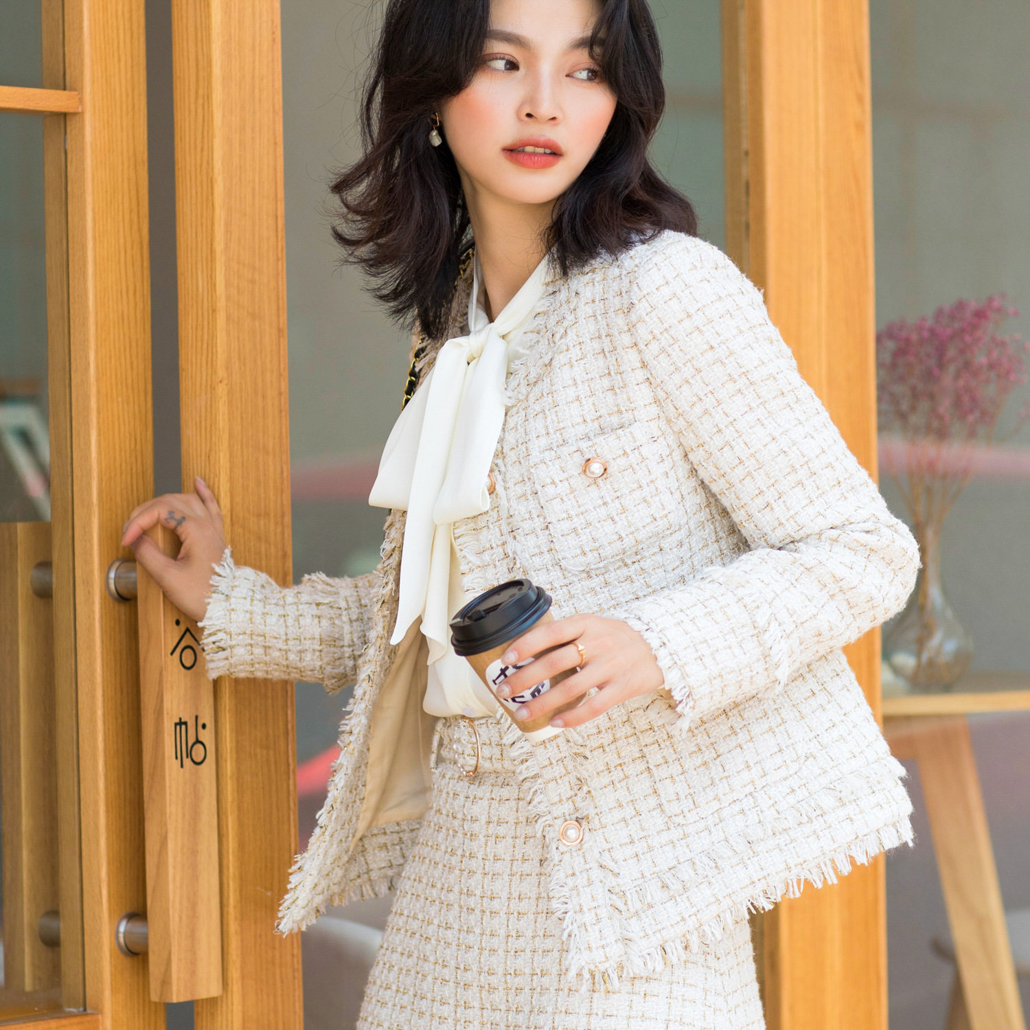 套装女冬两件套裙小香风 百搭