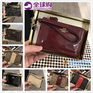 美國新款coach女包 長沙現貨 美國代購 COACH女士印花手包零錢包禮盒 F52436 F63206 coach女