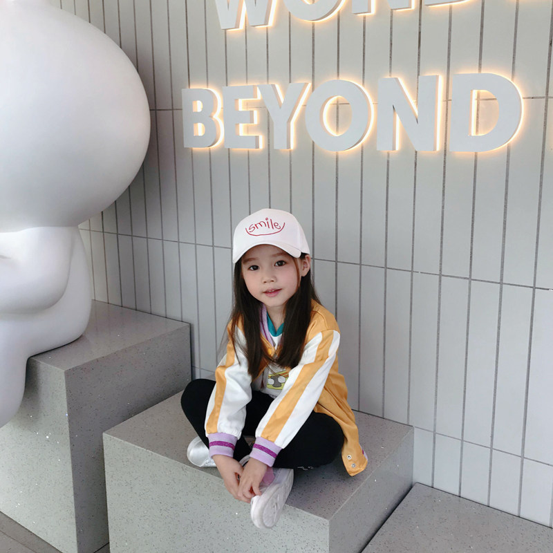 香港靓妞女童外套春秋2018新款儿童宝宝秋装韩版小童潮洋气棒球服