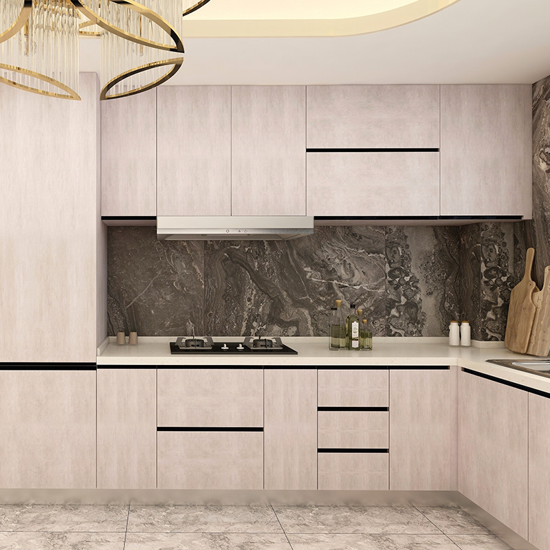 欧睿宇邦轻奢进口岩板整体厨房橱柜定制实木颗粒板简约石英石台面已售