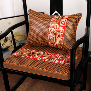 夏季椅子凉垫红木沙发坐垫中式藤椅垫防滑透气家用圈椅座垫子定制
