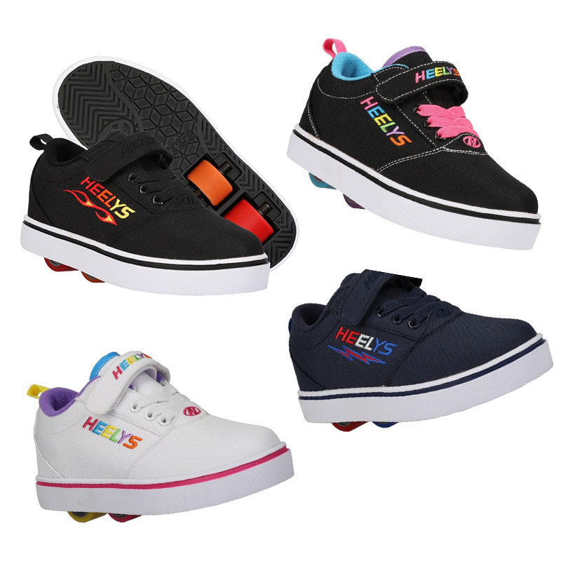 美国heelys暴走鞋新款男女学生儿童初学者双轮轱辘鞋轻便透魔术贴
