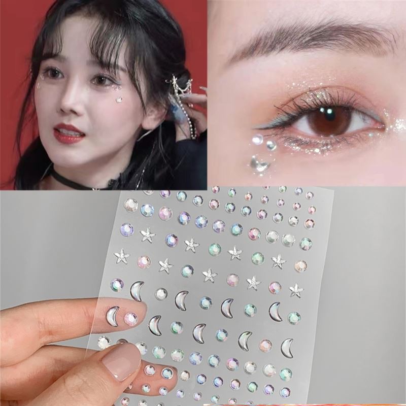 脸上贴脸饰品眼妆亮钻泪钻儿童化妆舞台妆眼钻闪贴钻脸部装饰贴纸