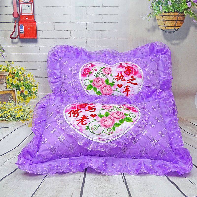 十字绣枕头套双人