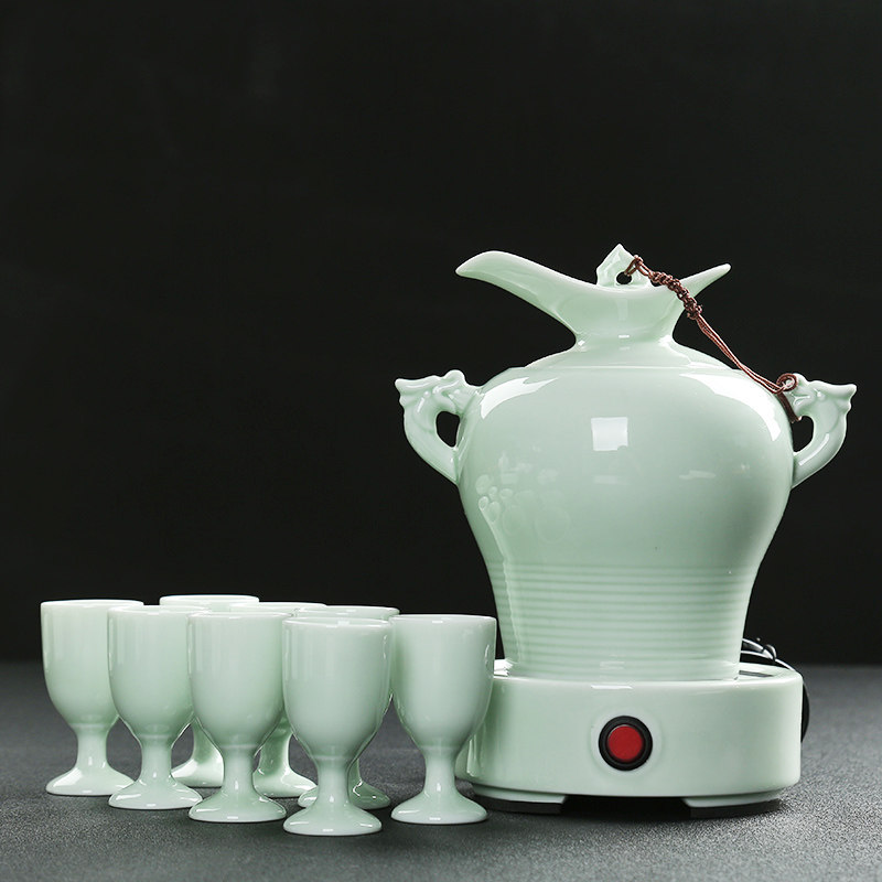 丰阁温酒器套装家用煮半斤陶瓷酒杯