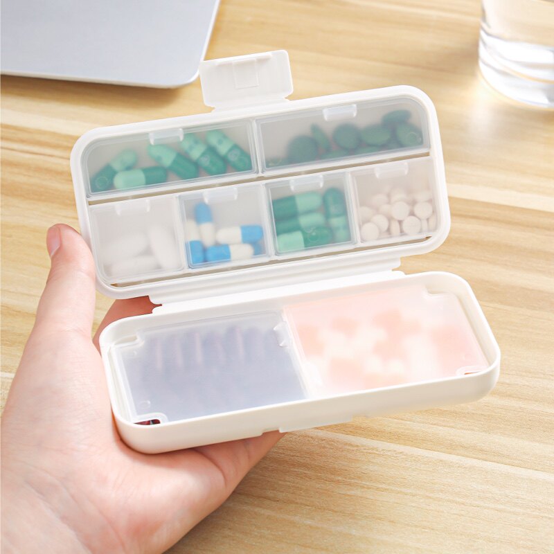 便携式小药盒药片收纳盒迷你小号随身携带装药品药丸分格分装盒子 –
