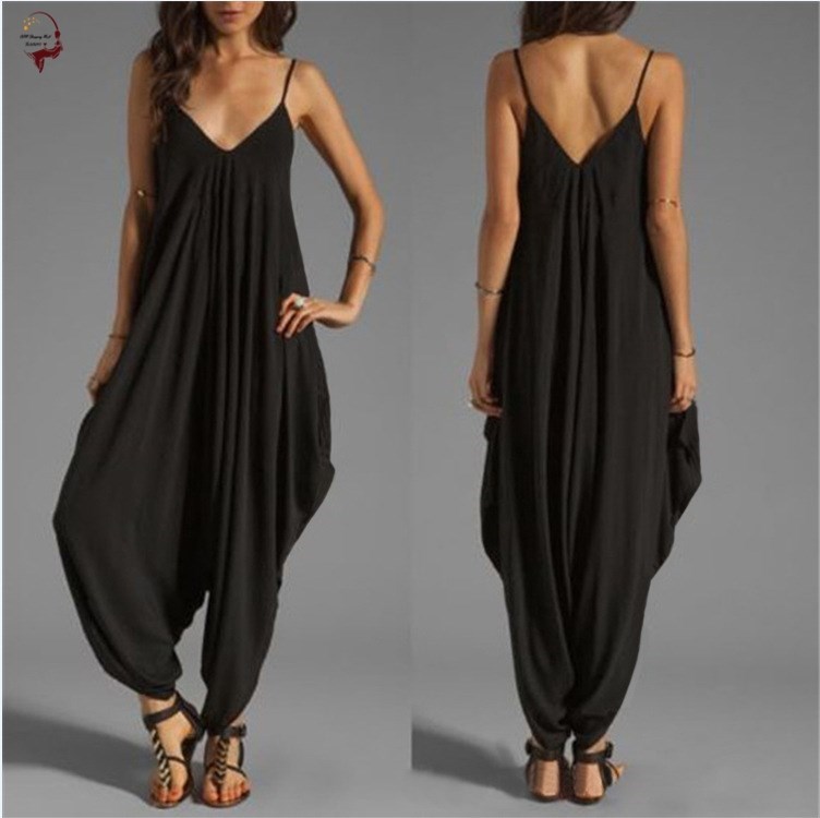 ladies loose jumpsuit women summer rompers sexy pants 连体裤