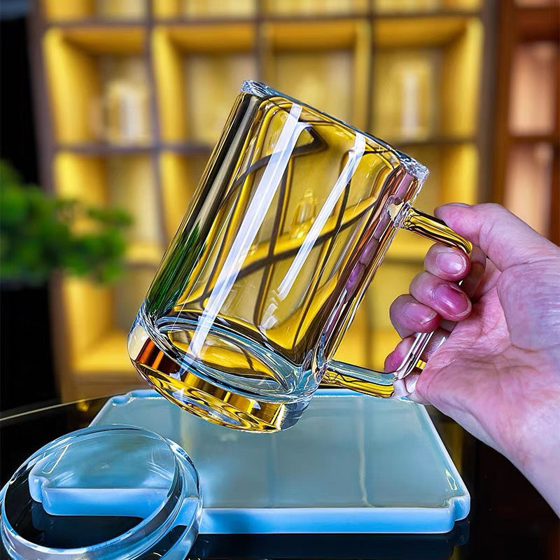 机器切割真水晶玻璃杯天然高档和高端水晶玻璃杯发茶杯单层加厚