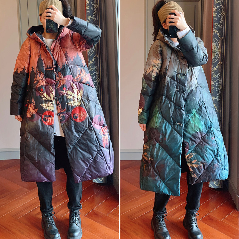 复古花色羽绒服