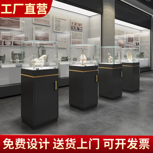 专门定制木制烤漆博物馆红色纪念馆玻璃展示柜高档公司产品陈列台