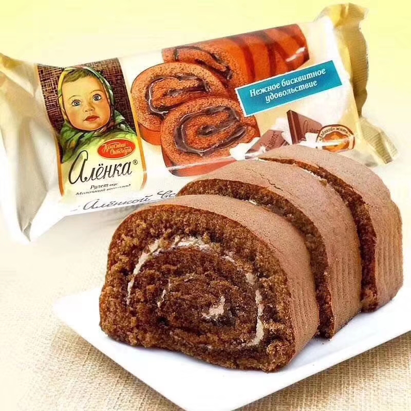 爱莲巧克力蛋糕卷奶油夹心俄罗斯童年小蛋糕儿童零食糕点心早餐