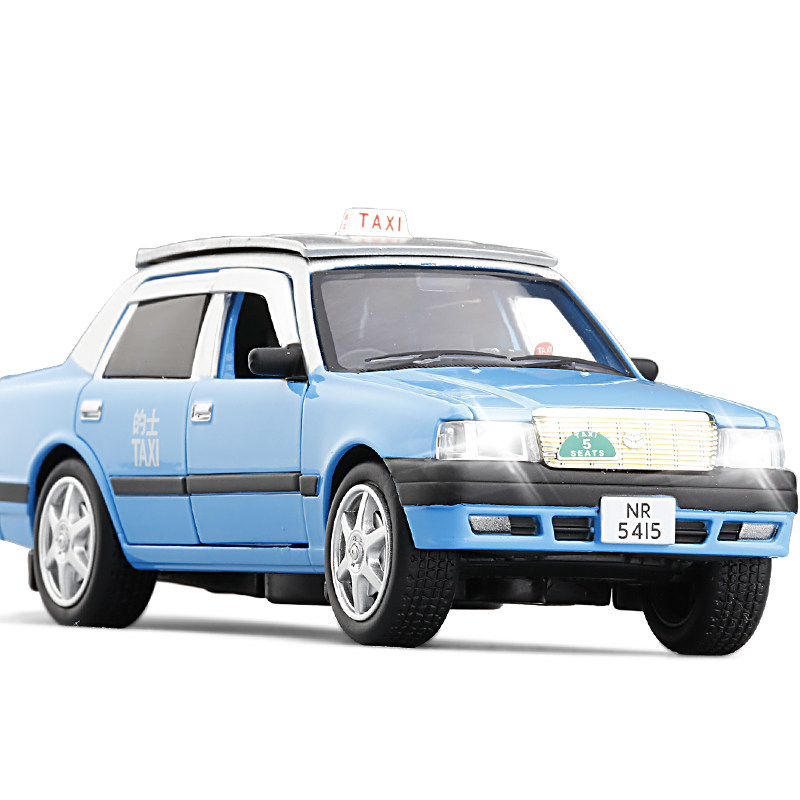 jk1/32 香港出租车的士taxi六开门声光回力合金车模金属玩具车