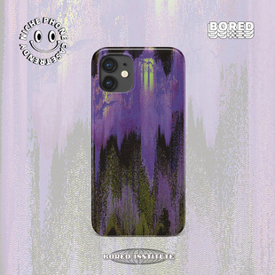 小众故障艺术超现实噪点紫色朋克适用于IPhone11/12/13pro/14/15菲林手机壳imd硅胶软壳小米华为