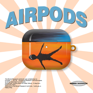 复古小众小人暗黑潮流简约个性艺术适用于AirPods3代耳机壳AirPodsPro第二代/一代保护套光面硬壳AirPods2代