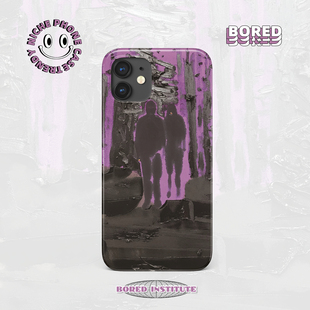 小众未来油画艺术紫色抽象适用于IPhoneX/11/12/13promax/14/15菲林手机壳imd硅胶软壳小米华为