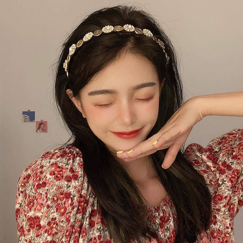 大圆脸适合的发箍公主风复古女港风大脸显瘦高端头箍外带发窟女夏