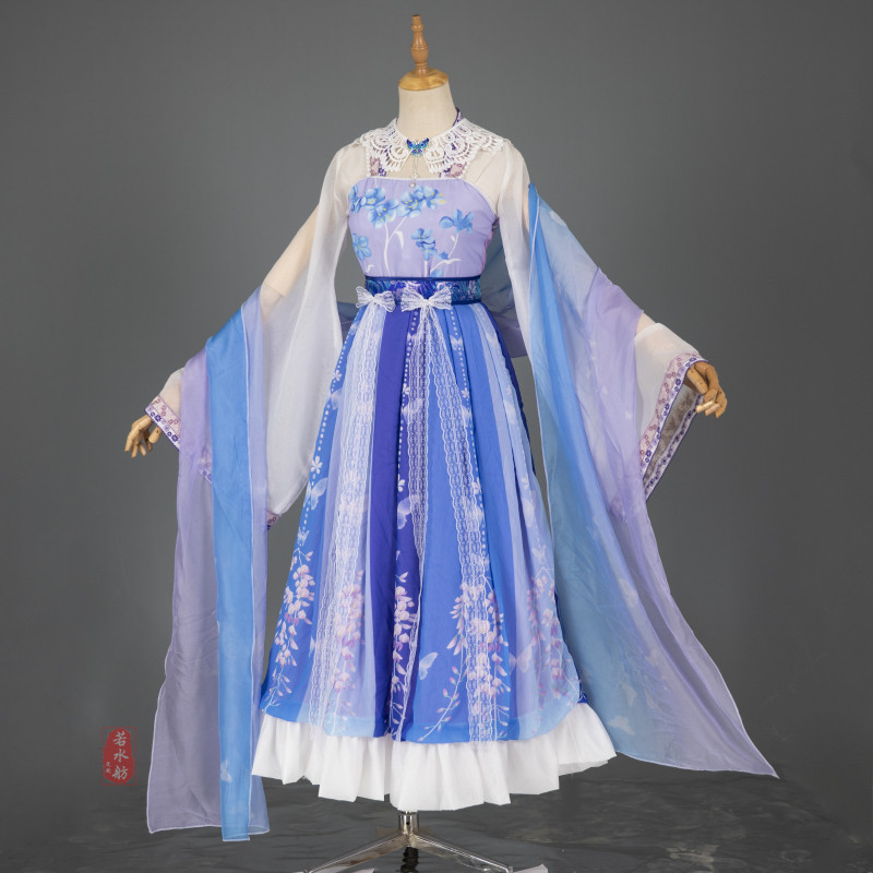 若水舫原创古风洛丽塔中国风软妹裙装紫藤花汉元素可爱日常公主仙