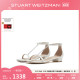 Stuart Weitzman/SW NUDISTCURVE CRYSTAL DECO 粗跟一字带凉鞋