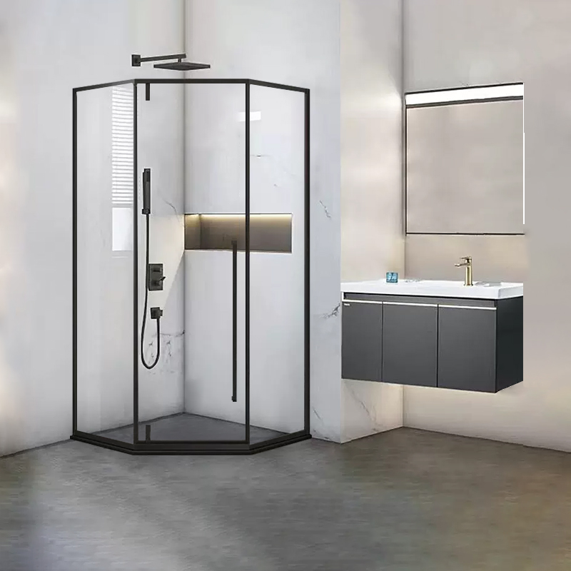 箭牌极窄钻石型淋浴房不锈钢定制干湿分离隔断小户型平开门卫生间