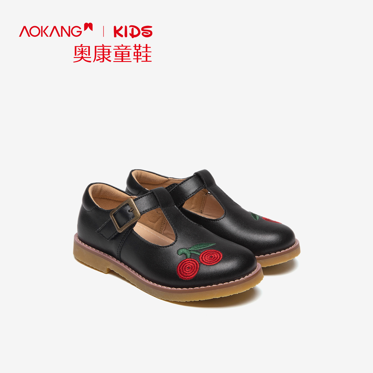 AOKANG kids shoes 2022 Spring Retro Embroidery Versatile girl leather shoes student children Etiquette Princess shoesin the Shoes/Baby Shoes/Parent-child shoes , Leather shoes category - from Buy2taobao.com to provide professional Taobao agent buy service