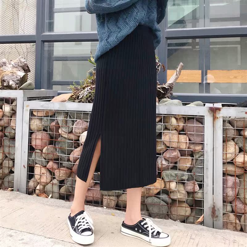 秋季韩版chic复古港味开叉包臀裙半身裙高腰针织裙长裙学生裙子女在类目 女装/女士精品, 半身裙中 - 来自Buy2taobao.com提供专业的淘宝代购服务