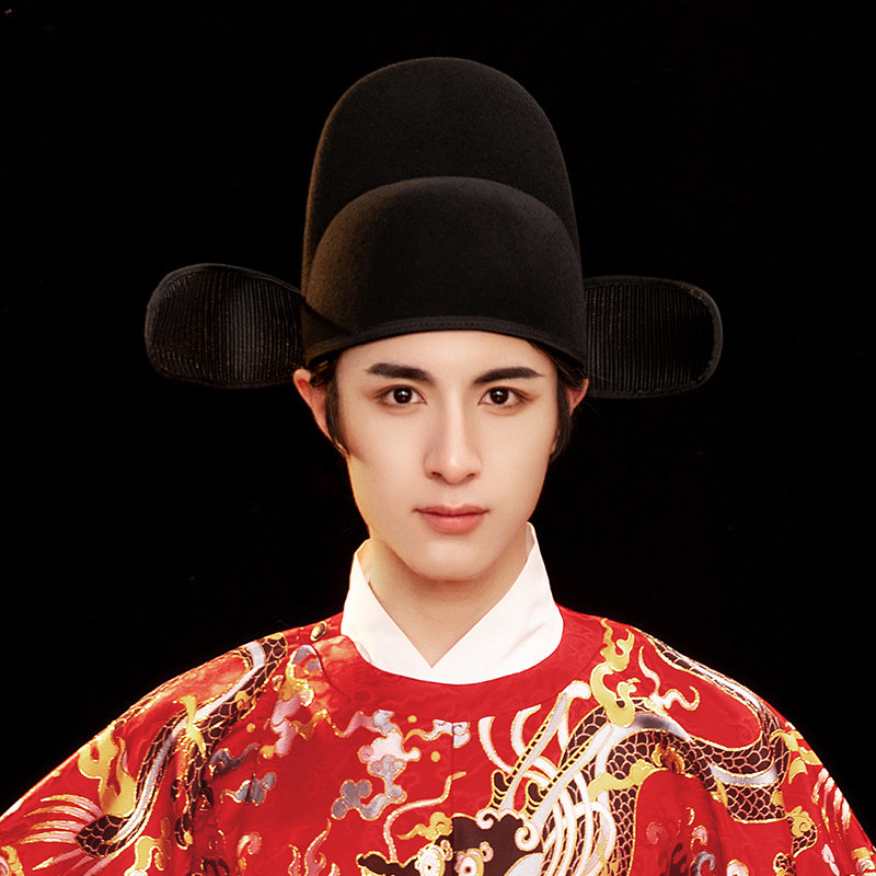 如梦霓裳翼善冠汉服帽子乌纱帽明制首服圆领袍配饰圆顶官帽四季