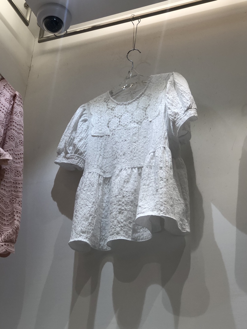 THE LENA韩国代购东大门2024春季新款女装时尚纯色洋气短袖衬衫