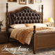 美式复古实木软包床1.5米1.8卧室法式轻奢储物双人大床婚床欧式床
